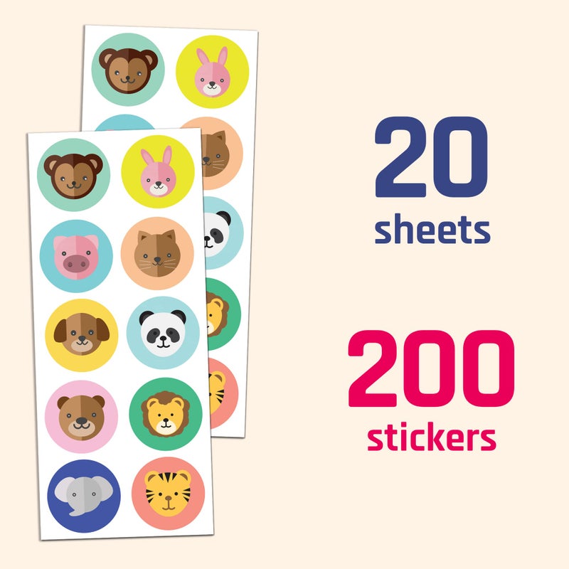 TownStix Farm Animal Stickers for Kids, 1.5" - 20 Sheets, 200 Stickers - Image 2